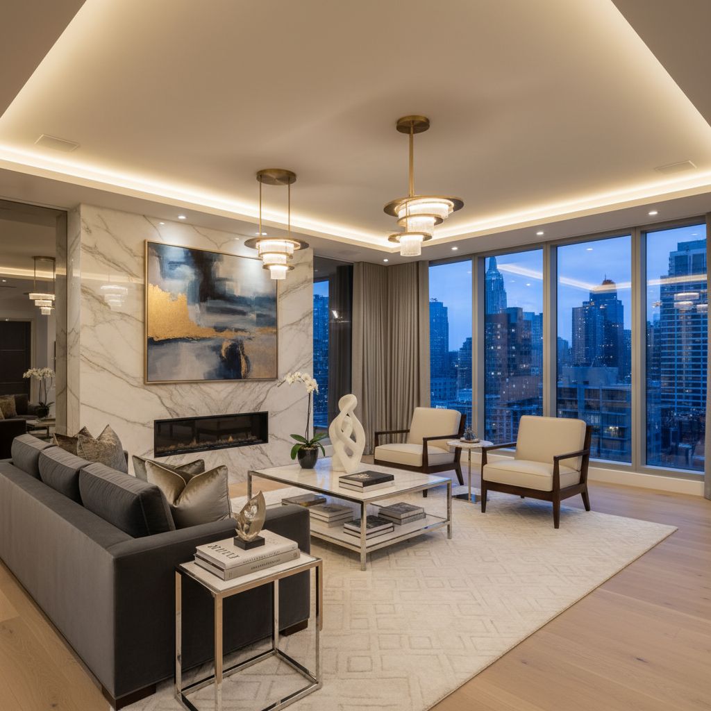 Luxury contemporary staged interior