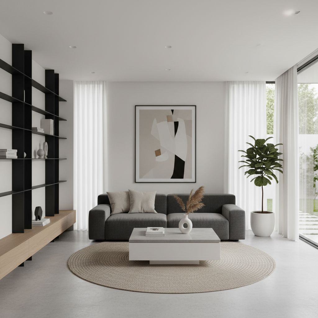 Modern minimalist staged interior